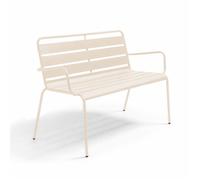 Banc de jardin en métal ivoire Palavas, Oviala