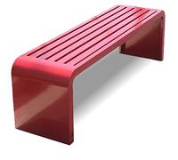Banc de jardin en métal - Mobilier d'extérieur dos nu pour cours, arrière-cours et jardins - Disponible en 100/120/150/180 cm - Couleur rouge élégante 120 x 40 x 45 cm