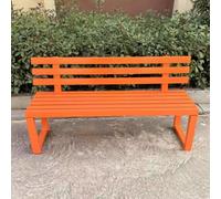 Banc de jardin en métal pour 23 personnes avec dossier, cadre galvanisé durable et lattes en bois massif, idéal pour cour, porche, pelouse, sièges d'extérieur
