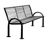 Banc de jardin en métal résistant aux intempéries avec dossier et accoudoirs pour sièges extérieurs dans le porche, la cour, les parcs et une utilisation communautaire
