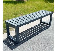 Banc de jardin en métal résistant aux intempéries, capacité de 362,9 kg, pour écoles et espaces publics, siège extérieur pour parc, terrasse, pelouse et cour, banc gris durable