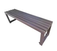 Banc de jardin en métal résistant aux intempéries, capacité de 362,9 kg, pour écoles et espaces publics, siège extérieur pour parc, terrasse, pelouse et cour, banc gris durable