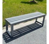 Banc de jardin en métal résistant aux intempéries, capacité de 362,9 kg, pour écoles et espaces publics, siège extérieur pour parc, terrasse, pelouse et cour, banc gris durable