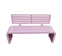 Banc de jardin en métal résistant aux intempéries pour 3 places assises d'extérieur en fer rose avec dossier et accoudoirs, parfait pour cour, parc, villa, jardin, 150 cm