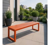 Banc de jardin en métal résistant aux intempéries pour extérieur - 2 à 4 places - mobilier de terrasse dos nu pour balcon et cour - 180 cm de long (orange vif)
