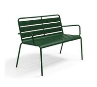 Banc de jardin en métal vert forêt Palavas, Oviala