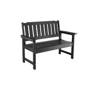 VEVOR Banc de jardin, 128 cm, banquette d'extérieur en plastique avec capacité de charge de 363 kg, résistant aux intempéries avec dossier et accoudoirs larges, pour terrasse, parc, cour, porche, noir