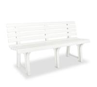 Banc de jardin en plastique blanc - VidaXL - 145,5 cm - Résistant aux intempéries - Assemblage facile