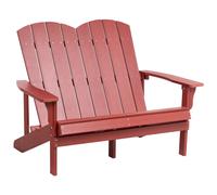 Beliani Banc de Jardin Traditionnel en Plastique et Bois 2 Places Meuble de Jardin Rouge Adirondack