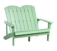 Banc de Jardin en Plastique et Bois 2 Places Meuble Jardin Vert Clair Adirondack