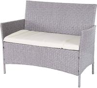 Banc De Jardin Halden En Polyrotin Gris, Coussin Couleur Crème Gris