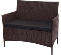 Banc De Jardin Halden En Polyrotin Marron Tacheté, Coussin Noir Marron