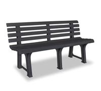 vidaXL Banc de jardin 145,5 × 49 × 74 cm en PVC gris – extérieur