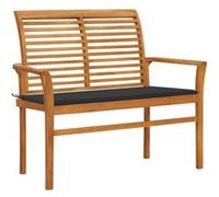 Vidaxl Banc De Jardin Et Coussin Anthracite 112 Cm Bois De Teck Massif