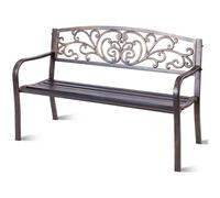 Banc De Jardin Extérieur 126 X 60 X 80 Cm Pour 2-3 Personnes Avec Confort Ergonomique Et Design Géométrique En Métal Bronzé Helloshop26 20_0010554 Multicolore