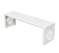Banc de Jardin Extérieur 2-3 Places Robuste en Acier Galvanisé Banquette Exterieur Charge 400kg Banc Public Résistant Aux Intempéries pour Parc École Terrasse Vestiaire(White,100cm(39.37in))