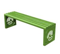 Banc de Jardin Extérieur 2-3 Places Robuste en Acier Galvanisé Banquette Exterieur Charge 400kg Banc Public Résistant Aux Intempéries pour Parc École Terrasse Vestiaire(Medium Green,100cm(39.37in))