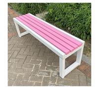 Banc de jardin extérieur - Banc de parc en métal avec assise à lattes en bois massif et cadre galvanisé pour cour, porche, pelouse, balcon et arrière-cour