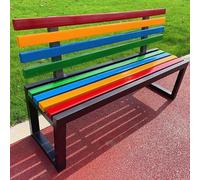 Banc de Jardin Exterieur, Banc Extérieur pour 2 À 3 Personnes, Résistants aux Intempéries avec Dossier, Cadre en Acier Métallique, Bancs de Patio avec Siège À Lattes en Bois Coloré(Black,80x40x100 cm/
