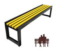 Banc de jardin extérieur, cadre en acier d'aluminium, chaise de causeuse pour terrasse, balcon, jardin, parc, bord de piscine