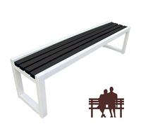 Banc de jardin extérieur, cadre en acier d'aluminium, chaise de causeuse pour terrasse, balcon, jardin, parc, bord de piscine