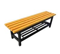 Banc de jardin extérieur, capacité de 500 kg, siège de rangement pour salle de bain et piscine, meubles de terrasse jaunes de 150 cm, résistant aux intempéries, parfait pour les parcs et les cours