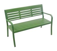 Banc de Jardin Exterieur en Alliage D'aluminium Banquette Salon Imperméabiliser avec Dossier et Accoudoirs Ergonomiques pour Parc, Place, Centre Commercial, Stade(Green,125 * 59 * 84cm)