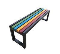Banc de jardin extérieur en métal, dos nu durable pour terrasse, jardin et espaces publics