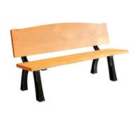 Banc de Jardin Exterieur Imperméabiliser Banquette 2 Places Panneaux en Bois Massif et Cadre en Aluminium Moulé pour Parc, Communauté, Site Pittoresque, Place(Yellow,120 * 39 * 75cm)