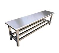 Banc de Jardin Exterieur INOX avec Rangement Grande Capacité de Charge Banc pour Vestiaire D'usine Montage Facile Support pour Plantes de Balcon pour Parcs Résidences Cantines(120x35x45cm)