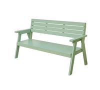 Banc de Jardin Exterieur Peinture À Base d'eau Banc de Balcon en Bois Massif Coins Arrondis Design Triangulaire Capacité de Charge 300kg for Balcon, Jardin, Bord de La Piscine Etc(Green)