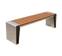 Banc de Jardin Exterieur Résistants aux Intempéries Banquette 2 Places en Acier Inoxydable Banc de Jardinage pour Parcs, Places Publiques, Centres Commerciaux(150x40x45cm)