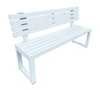 Banc de Jardin Exterieur Résistants aux Intempéries Banquette 2 Places en Métal Banquette Exterieur pour Parcs, Résidences, Places Publiques et Centres Commerciaux(White,120x40x85cm)