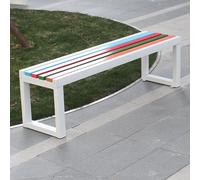 Banc de Jardin extérieur sans Dossier avec assises à Lattes, Structure en métal Durable pour la décoration de terrasses, Jardins, Parcs et espaces publics