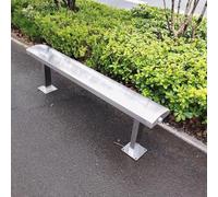 Banc de jardin extérieur sans dossier en acier inoxydable durable pour toutes les conditions météorologiques, idéal pour les espaces publics