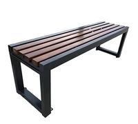 Banc de Jardin extérieur sans Dossier en métal et Bois, mobilier de Patio 2 Places pour Balcon ou terrasse, Disponible en 11 Couleurs et Plusieurs Tailles (120x40x45 cm)
