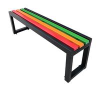 Banc de Jardin Exterieur sans Dossier pour Parc Jardin Place Publique et Résidence Banc Exterieur Structure Acier Galvanisé et Assise en Bois Massif Bancs de Repos(Black,100x35x45cm)