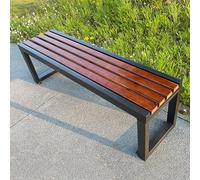 Banc de jardin extérieur, siège en bois durable et cadre en acier, toutes saisons pour patio, porche, jardin, terrasse