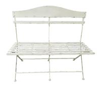Banc De Jardin Fer Blanc 104x55x94cm Blanc patiné
