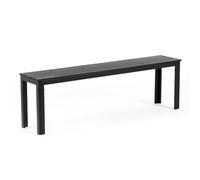 Banc de jardin Fiona XL 2 places acier peint latte bois polyéthylène 141 x 28,5 x 43 cm