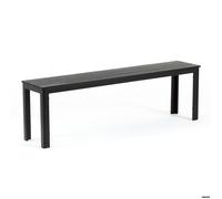Banc de jardin - FIONA XL - Structure en fer - Plateau polypropylène effet bois - 2 personnes - Noir