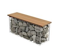 Banc De Jardin Gabion 100 X 30 X 5 Cm Marron Clair Teck Helloshop26 03_0006436 Multicolore
