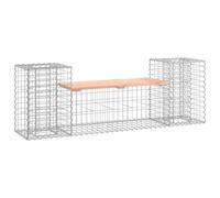 Banc de jardin gabion 183 x 41 x 60,5 cm Bois massif Douglas | Bois de douglas massif, cadre en acier galvanisé, 2 jardinières, design compact, banc extérieur pour jardin et patio