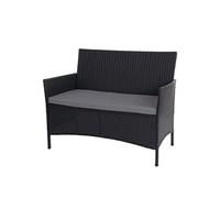 Banc De Jardin Halden En Polyrotin Anthracite, Coussin Anthracite Noir