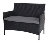 Banc De Jardin Halden En Polyrotin Anthracite, Coussin Anthracite Noir