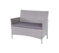 Banc De Jardin Halden En Polyrotin Gris, Coussin Anthracite Gris
