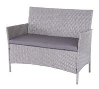 Banc De Jardin Halden En Polyrotin Gris, Coussin Anthracite Gris