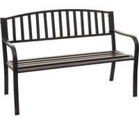Banc de jardin HWC-F43, banc banc de parc banc, 2 places acier revêtu par poudre ~ bronze vintage