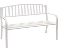 Mendler Banc de Jardin HWC-F43, Banc du Parc, 2 Places, Acier thermolaqué - Blanc