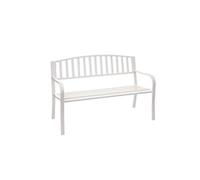 Banc De Jardin Hwc-F43, Banc Du Parc, 2 Places, Acier Thermolaqué Blanc Blanc